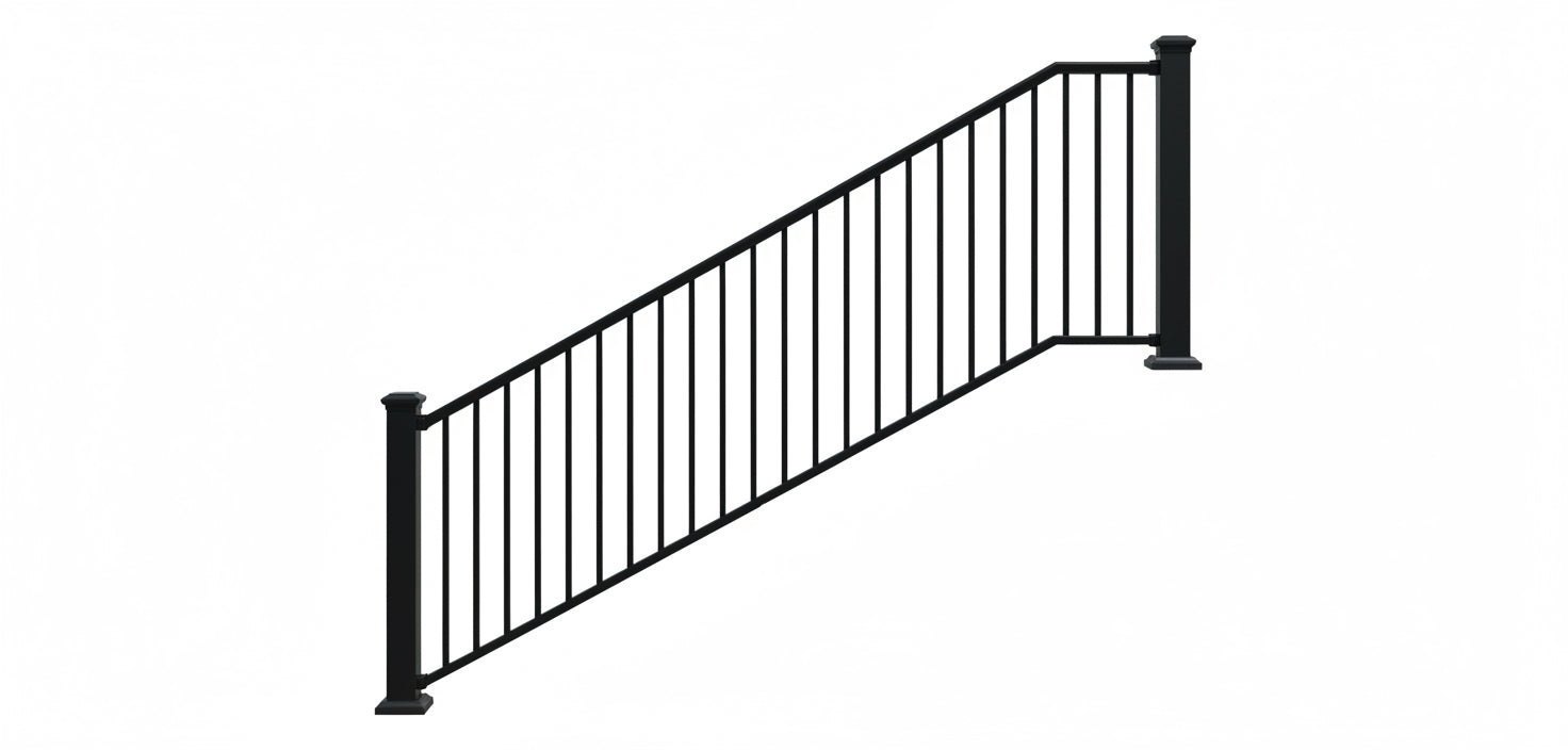 Prestige Aluminum 3' tall 6' wide stair rail kit satin black