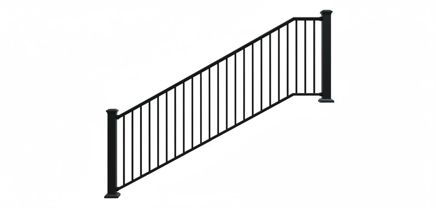 Prestige Aluminum 3' tall 8' wide stair rail kit satin black