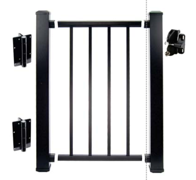 Prestige gate Post Kit 44"x 3", 2 post blk txt