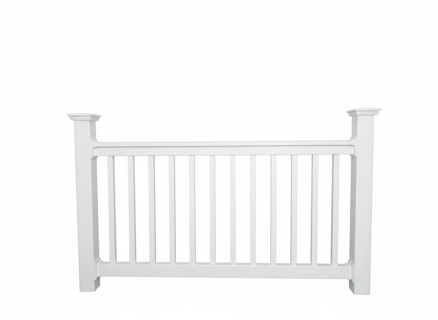 6 ft Level White Vinyl with white square vinyl pickets (kit 1)