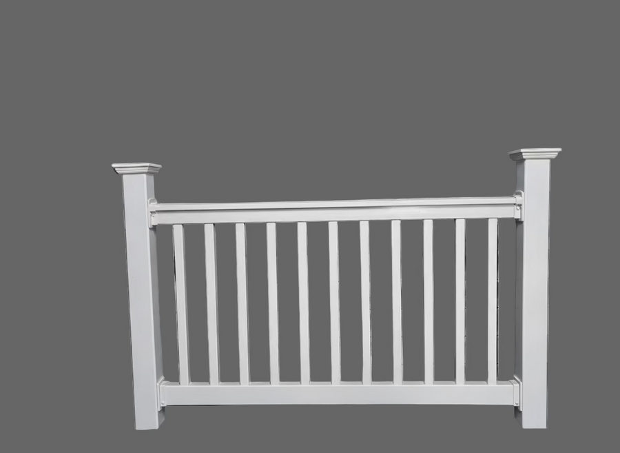 6 ft Level Gray Vinyl with Gray square vinyl pickets. (kit 1)