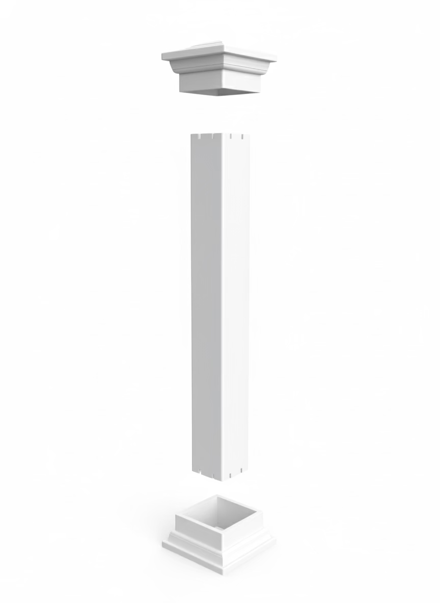 4" White Vinyl Post Sleeve (kit 2)