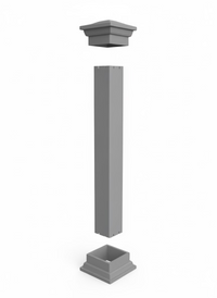 4" Gray Vinyl Post Sleeve (kit 2)